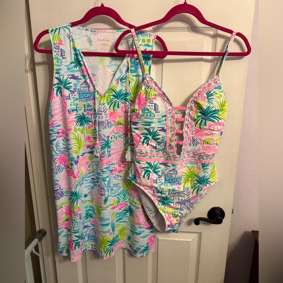 Lilly Pulitzer women’s swim suit and cover up. Private Island